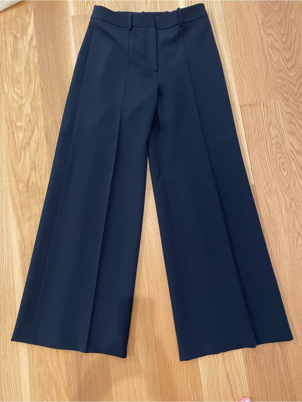 Wide-Leg High-Rise Dress Pants - Navy